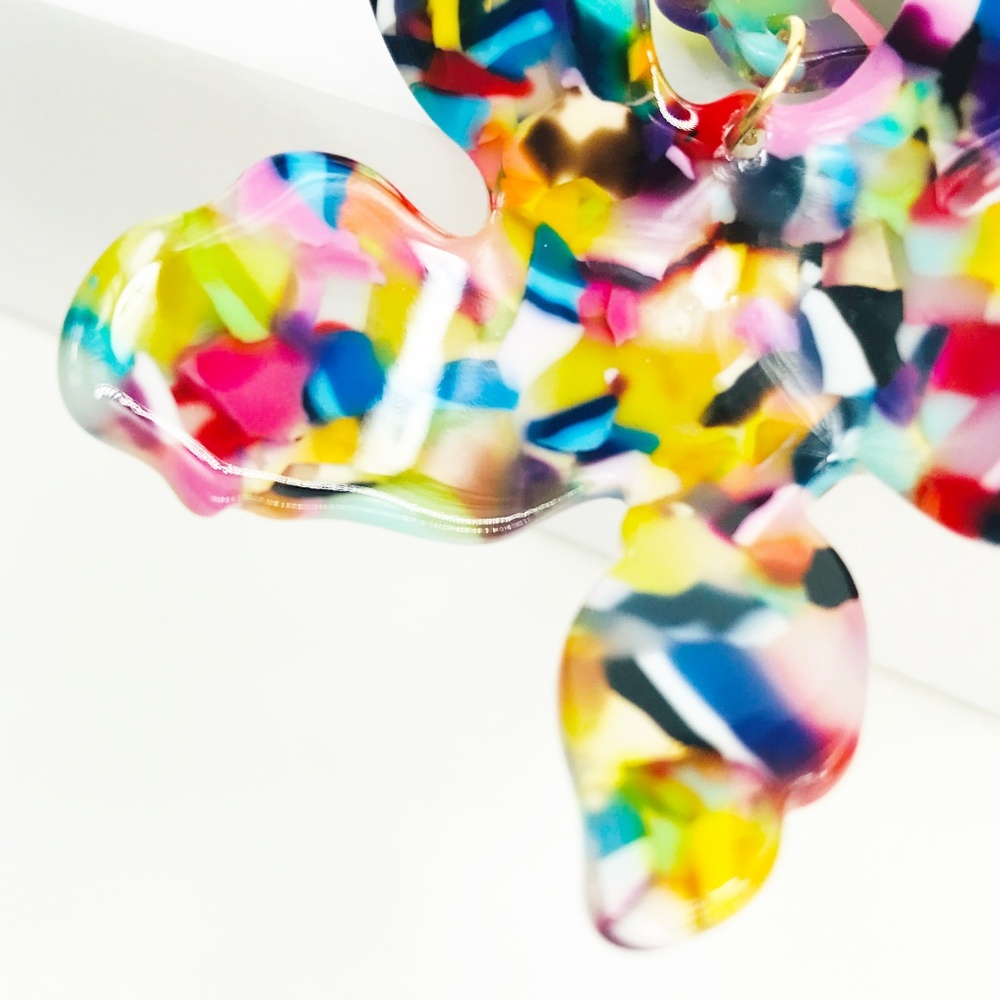 RESTOCKED Paper Lily Earrings in Multicolor - Picture 7 of 8